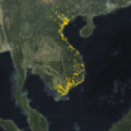 Aus dem All entdeckte Müllhalden in Vietnam © Global Plastic Watch